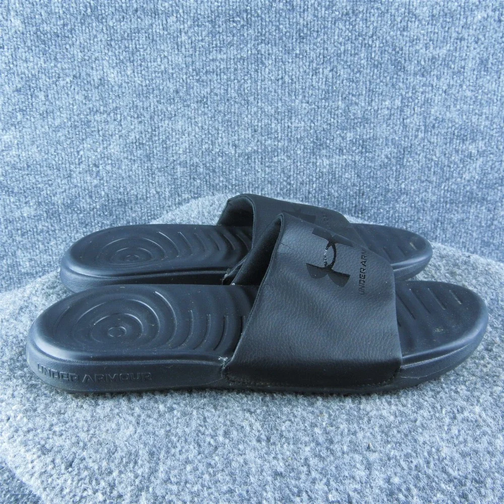 Under Armour Comfort Men Slide‎ Sandals Size 8 Medium Black Synthetic Slip On